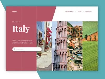 Travel app app design explore italy landing page travel ui ux web