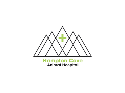 Hampton Cove Animal Hospital animal animal hospital animals cove design green icon icon design logo logo design logos mountains pets thirty logo challenge thirty logos type typography vet veterinarian