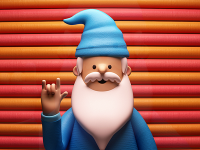 Magod 3d c4d character illustration magic wizard