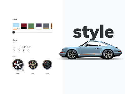 Porsche 911 Singer Configurator 911 app car card configurator design home inspire porsche singer site ui ux