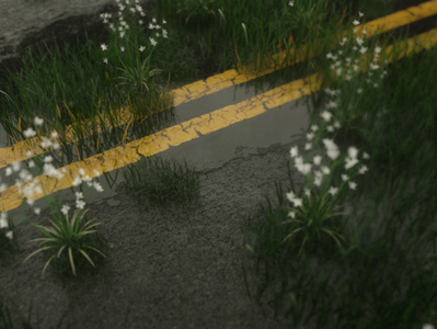 Overgrown 3d art c4d glossy nature octane