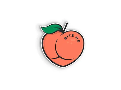 Peach, Please atlanta bite me booty emoji fruit georgia georgia peach icon illustration modern monoline peach st pete sticker stpete tampa type typography vintage