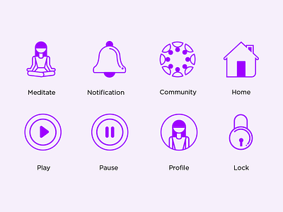 Meditation App Icons app icons icon icon design icongraphy icons design icons pack icons set