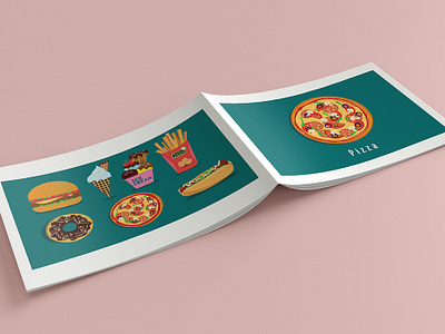 Fast food Illustrations adobeillustrator donut fast food food hamburger hotdog ice cream illustration illustrator pizza