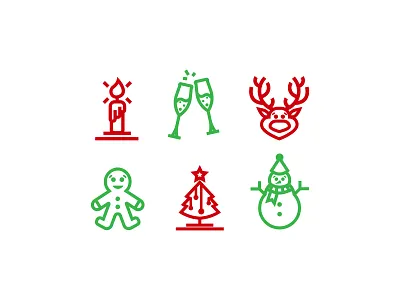 X-Mass Came Early art branding christmas christmas icons flat flat icons graphic design green icons linework logo logo design logomark minimalist minimalist icons red icons vector artwork xmass