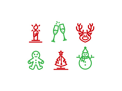 X-Mass Came Early art branding christmas christmas icons flat flat icons graphic design green icons linework logo logo design logomark minimalist minimalist icons red icons vector artwork xmass