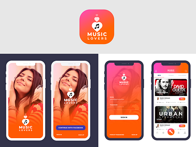 MUSIC LOVERS muscle music singing ui ui ux ux design