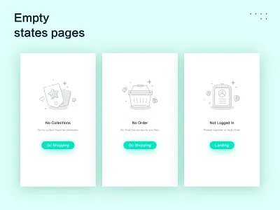 Empty states for Health app empty page empty screen icons illustration ios states ui ux design