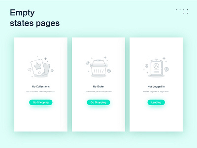 Empty states for Health app empty page empty screen icons illustration ios states ui ux design