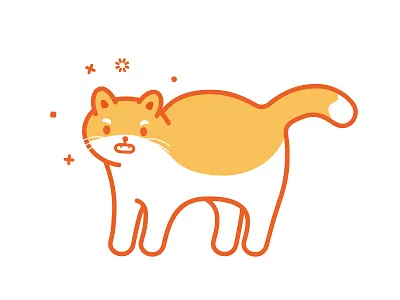 super fierce cat stroke illustration