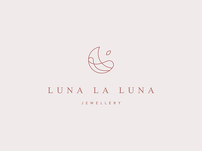 Luna la Luna - logo for a jewellery brand branding delicate femenine identity jewellery jewelry line logo luna moon