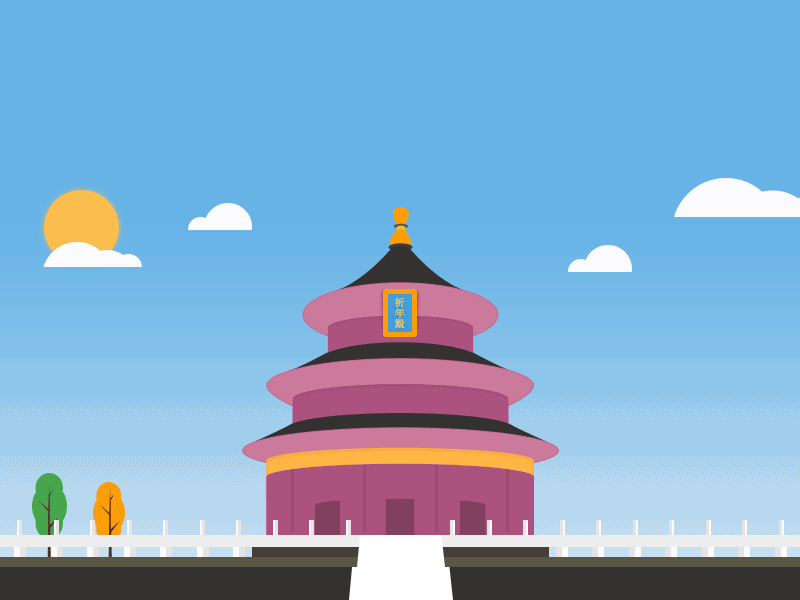 天坛 ux 动画 图标 插图 设计