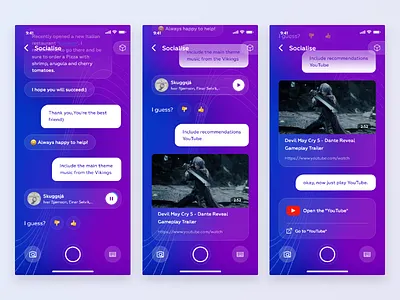 The concept of a digital assistant part II app assistant chat interface ios minimal music ui ux