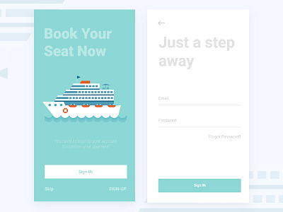 Ship Booking - Login Page art design art illustration login ui ui ux design ux design vector art vector artwork