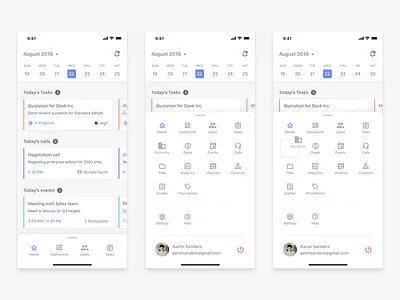 Module listing in bottom sheet bottom sheet crm interaction ios mobile