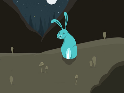 Bun bunny landscape procreate rabbit sketch trees