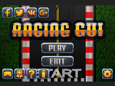 Racing Game UI 2d game game assets gamedev gaming gui racing ui