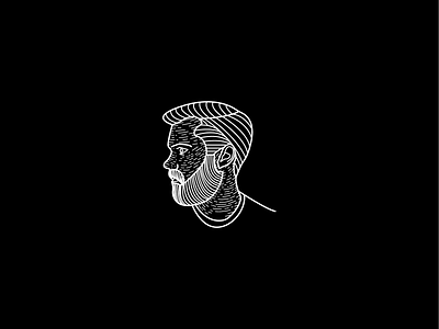 Self-Portrait illustration line art portrait profile
