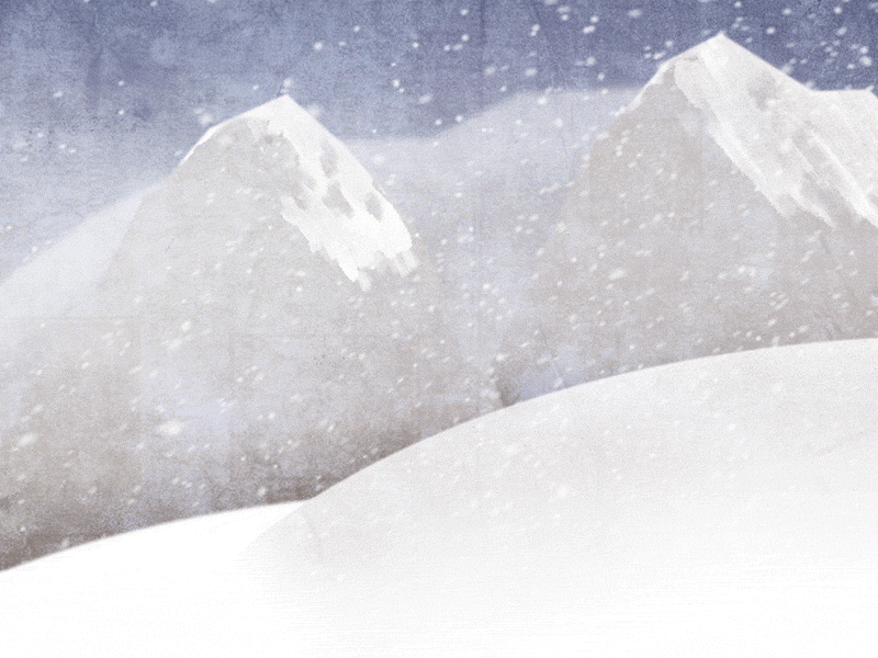 Winter mountains after effects animation illustration snow