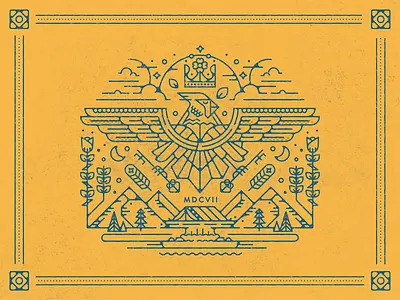 King Cardinal 2.1 bird camp cardinal crown flag illustration king mountains vector virginia