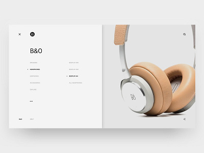 B&O Play Desktop Nav desktop minimal nav navigation ui ux web design website white