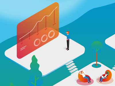 Economic Analysis company figures illustration illustrator isometric people tree
