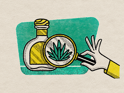 Tequila finder agave alcohol editorial illustration halftone illustration ipadpro texture