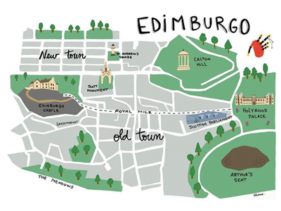 Edinburgh drawing edinburgh illustration map procreate