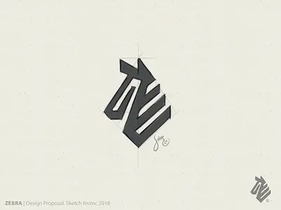 Zebra #10 | Sketch animal concept constructive geometric logo logo design minimal negative space simplistic sketch stripes zebra