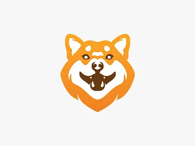 Smiling Shiba Inu logo animal canine dog husky k9 logo logos mark mark icon symbol shiba shiba inu smile smiling