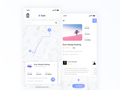 Eark Parking Finder design dribbble illustration information architecture interaction design mobile apps ui user experience user interface uxui website
