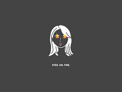 eyes on fire allergies design eyes fire funny girl graphic illustration print type typography