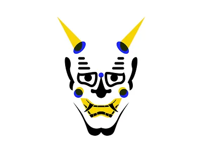 Japanese Mask Collection concept design fun icon illustration logo retro vintage