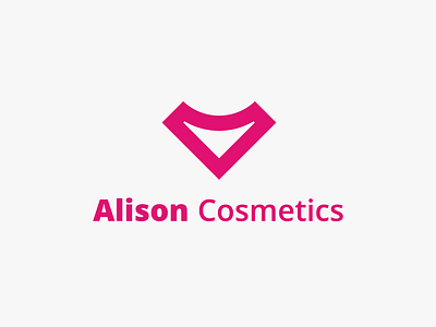 Alison Cosmetics - logo branding design flat illustration lettering logo type typography vector