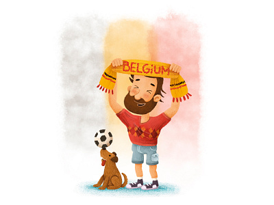 Go Belgium! ball belgium dog football illustration russia supporter worldcup2018