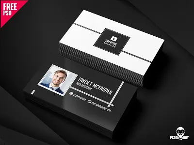 Business Name Card Free PSD agency card business card card design clean creative design design free psd free template freebie psd psd template visiting card