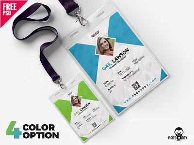 Office ID Card Design Template PSD set business card clean design download duty card design free psd freebie i card design icard identity card office card psd ui watchman i card