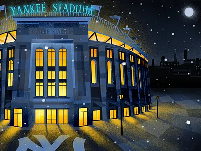 Yankee Stadium architecture baseball bronx grain illustration illustrator light new york night photoshop snow stadium yankees