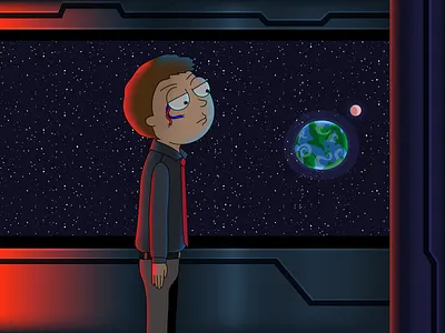 Evil Morty Arrives digital 2d evilmorty illustration rickandmorty space space art vector vector art vector artwork
