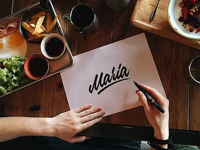 Maria - Sketch for Photographer branding calligraphy design font free hand lettering identity lettering logo logotype script sketch sketches type typo typography