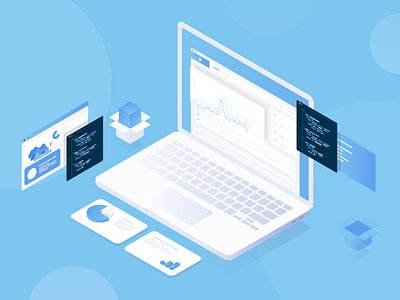 Isometric macOS Features design gradient illustration isometric svg ui vector web