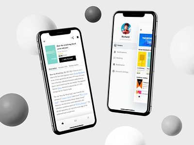 Mobile E-Book Concept (Continued) app book design ebook ios iphone menu minimal mobile preview profile read tab text ui ux write
