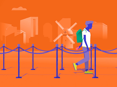 Museumkaart — illustration still #2 animation art direction character design city concept drawing dutch illustration museum sketch skyline