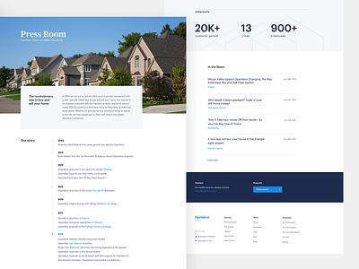Press page brand design home landing layout opendoor press simple timeline web