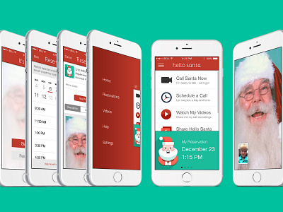 Hello Santa - iOS App app branding design flat holiday icon identity logo minimal mobile mobile app responsive design typography ui ui design ux ux design vector visual design web
