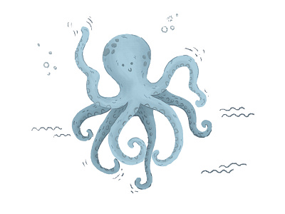 Octopus animals cartoon character design drawing illustration shot