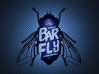 The Bar Fly bar fly black blue concept design logo texture