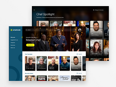 Food Chef Stream App animation app browse cards design food foodapp forums interaction mobile motion movies navigation netflix signin stream ui user interaction user interface video