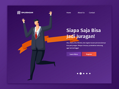 Omjuragan Landing Page Exploration header hero image illustration landing page ui user interface ux web