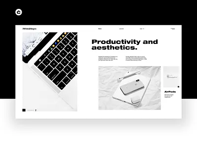 B&W Landing Golden Ratio 2018 clean concept design interface ui ux web